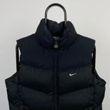 Vintage Nike Quilted Puffer Gilet Jacket Black XL