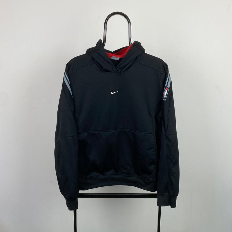 Vintage Nike Centre Swoosh Hoodie Black Medium