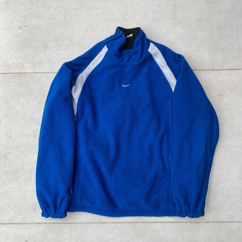 Vintage Nike Reversible Fleece Sidewinder Fleece Jacket Black Blue Medium