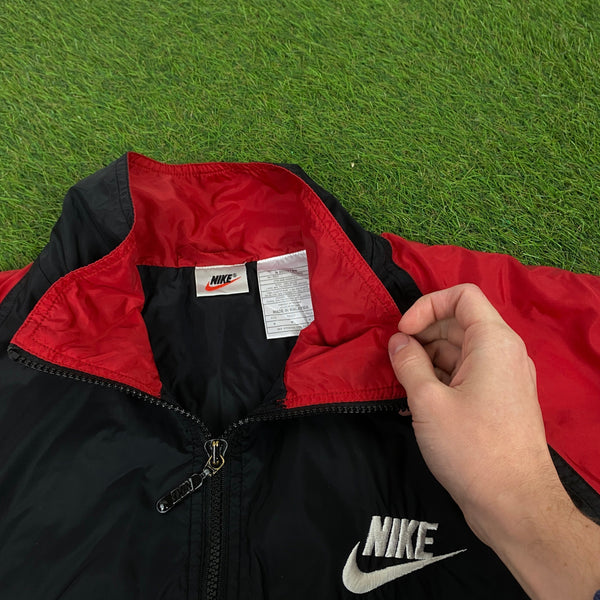 Vintage Nike Windbreaker Tracksuit Jacket + Joggers Set Black Medium