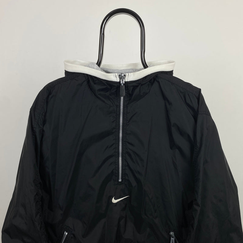 Vintage Nike Reversible 1/4 Zip Windbreaker Jacket Black Large