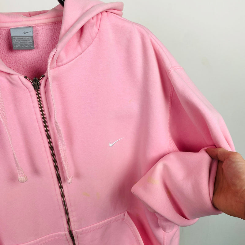 Vintage Nike Heavyweight Zip Hoodie Pink XL