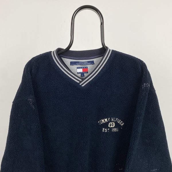 Retro Tommy Hilfiger Fleece Sweatshirt Blue Large