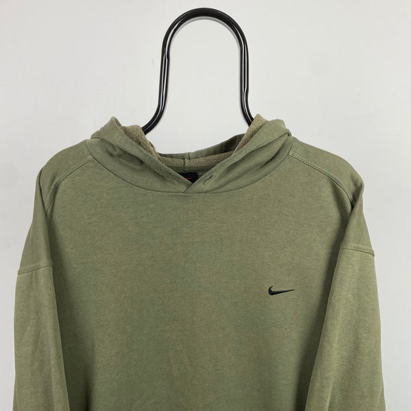 Vintage Nike Hoodie Khaki Green Large