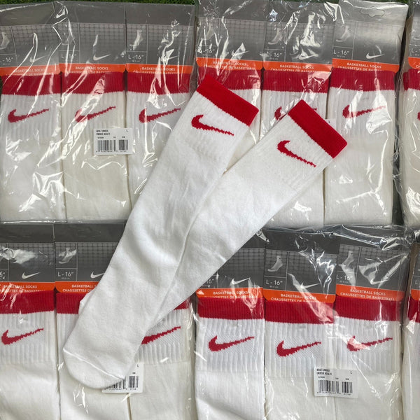 Vintage Nike Basketball Socks White Red