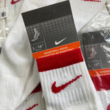 Vintage Nike Basketball Socks White Red