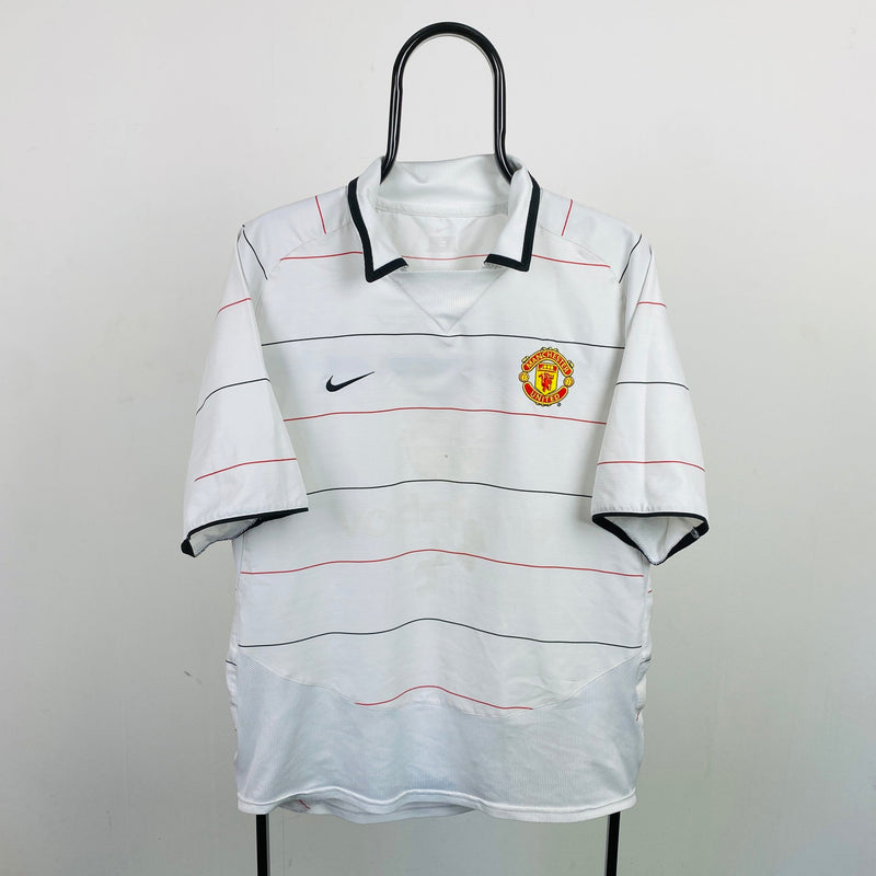 Vintage Nike Manchester United Football Shirt T-Shirt White Medium