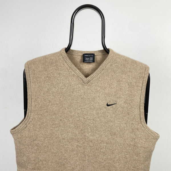 Vintage Nike Sweater Vest Sweatshirt Brown Large