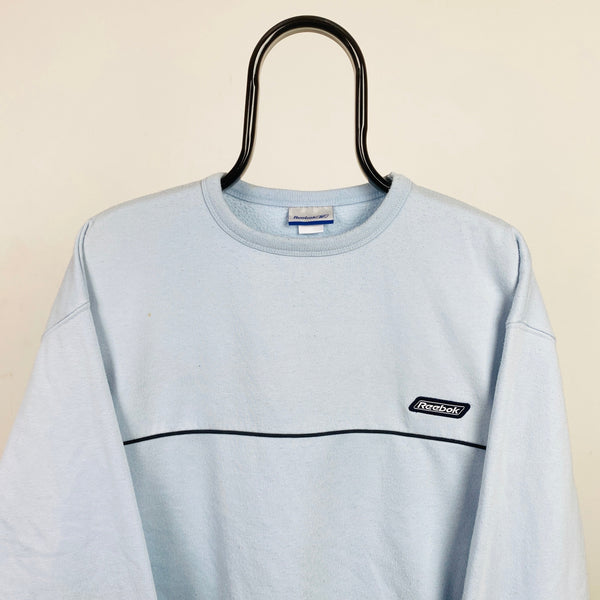 Retro Reebok Sweatshirt Baby Blue Large