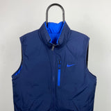 Vintage Nike Reversible Puffer Jacket Blue Large