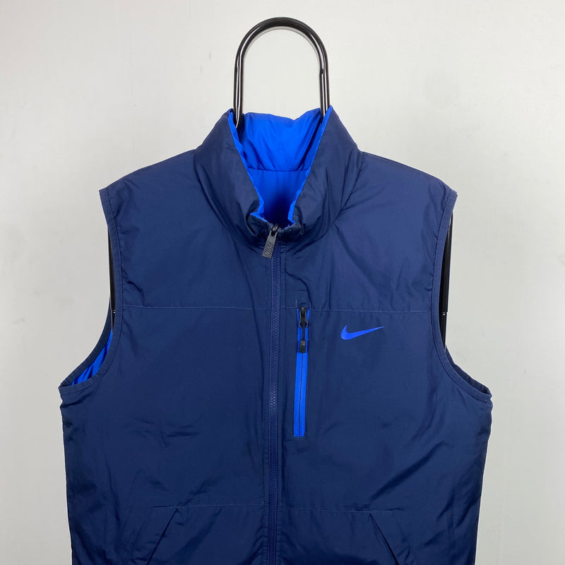 Vintage Nike Reversible Puffer Jacket Blue Large