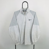 Vintage Nike 1/4 Zip Sweatshirt Grey Large