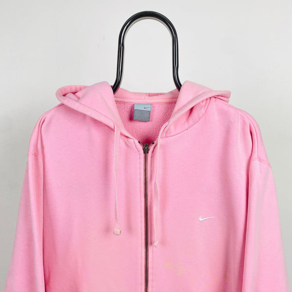 Vintage Nike Heavyweight Zip Hoodie Pink XL