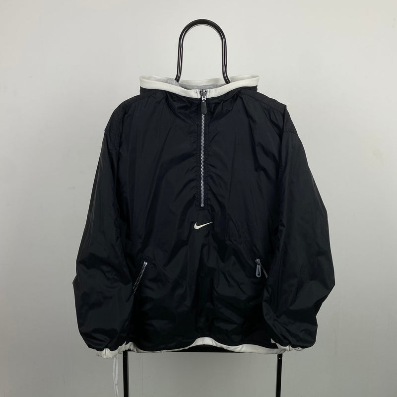 Vintage Nike Reversible 1/4 Zip Windbreaker Jacket Black Large