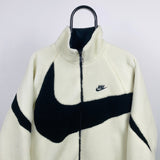 Vintage Nike Reversible Fleece Coat Jacket Brown Large