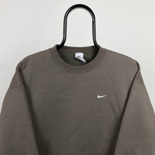 Vintage Nike Heavyweight Sweatshirt Brown Small