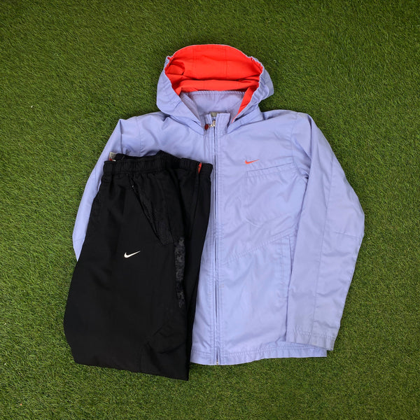 Vintage Nike Windbreaker Jacket + Joggers Set Purple XS