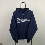 Vintage Nike Yankees Centre Swoosh Hoodie Blue Large