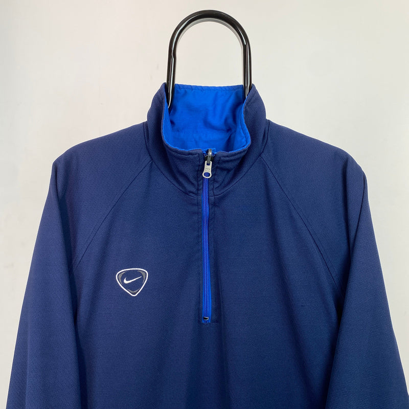 Vintage Nike Reversible Windbreaker Jacket Blue Medium