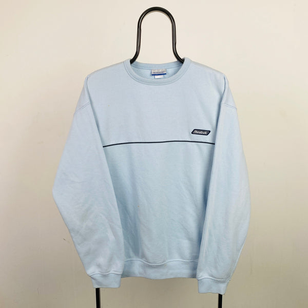 Retro Reebok Sweatshirt Baby Blue Large