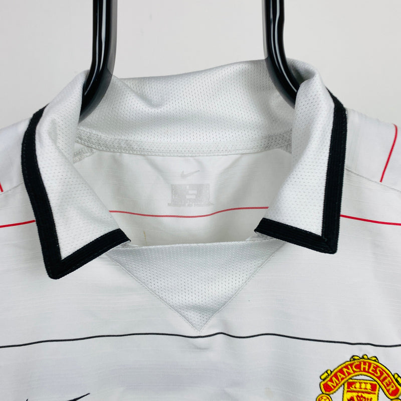 Vintage Nike Manchester United Football Shirt T-Shirt White Medium