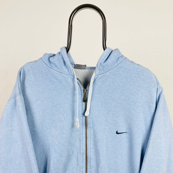 Vintage Nike Zip Hoodie Baby Blue XL