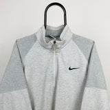 Vintage Nike 1/4 Zip Sweatshirt Grey Large