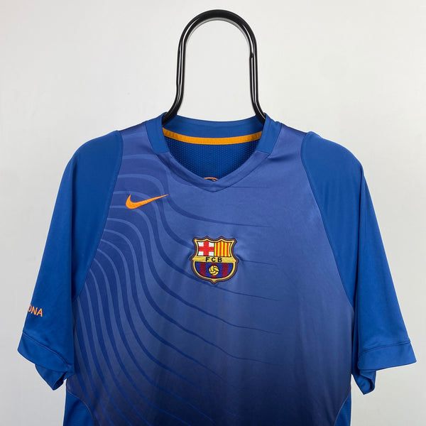 Vintage Nike Barcelona Football Shirt T-Shirt Blue Large