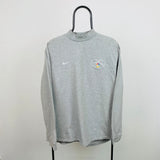 Vintage Nike Olympic Mock Neck Sweatshirt Grey Medium