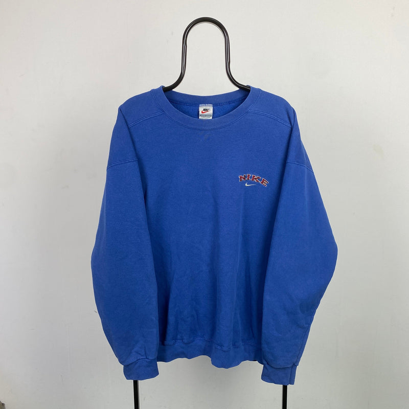 Vintage Nike Sweatshirt Blue Large