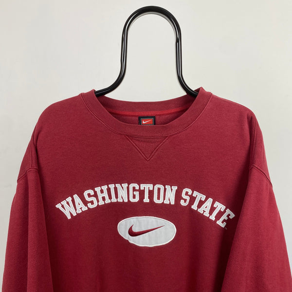 Vintage Nike Washington State Sweatshirt Red Large