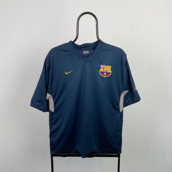 Vintage Nike Barcelona Football Shirt T-Shirt Blue Medium