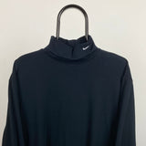 Vintage Nike Roll Neck Sweatshirt Black XXL