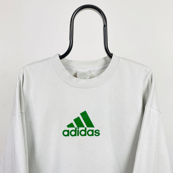 Vintage Adidas Sweatshirt White Large