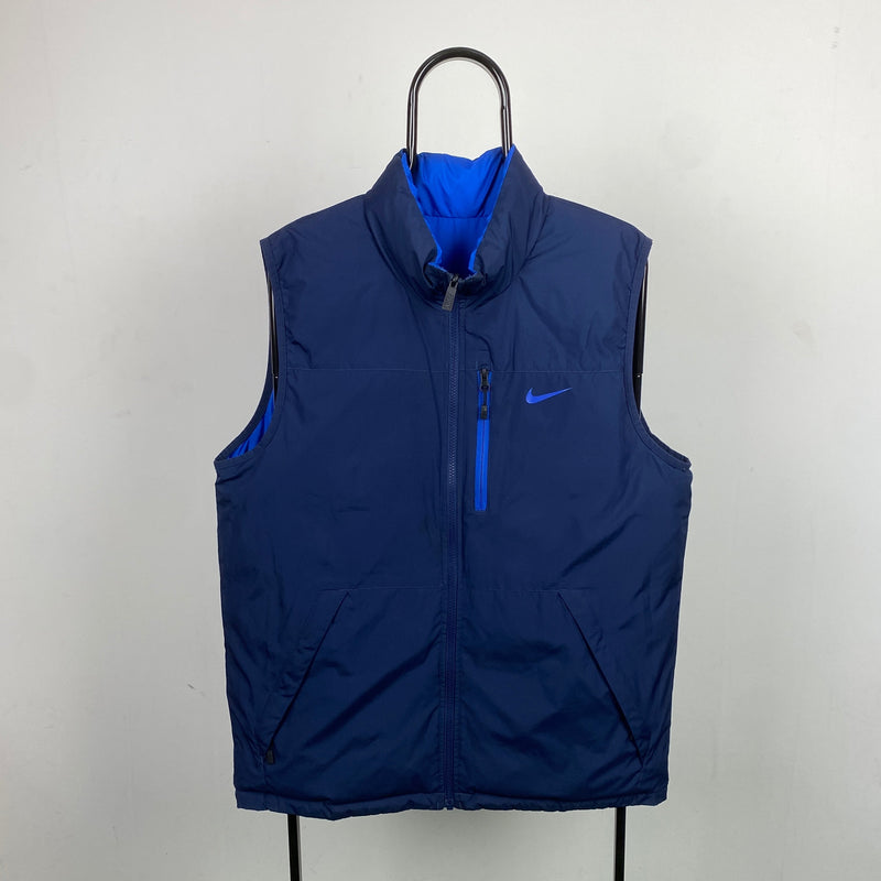 Vintage Nike Reversible Puffer Jacket Blue Large