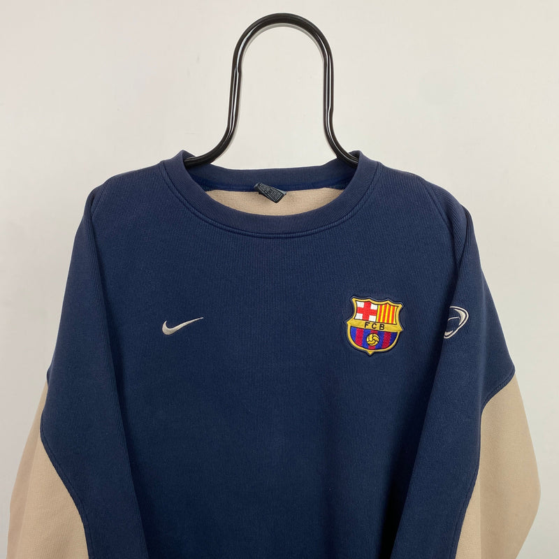 Vintage Nike Barcelona Sweatshirt Brown Blue XL