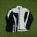 Vintage Nike Clima-Fit Tracksuit Jacket + Joggers Set Black Small