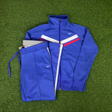 Vintage Nike Windbreaker Tracksuit Jacket + Joggers Set Blue Medium