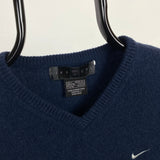 Vintage Nike Sweater Vest Sweatshirt Blue Large