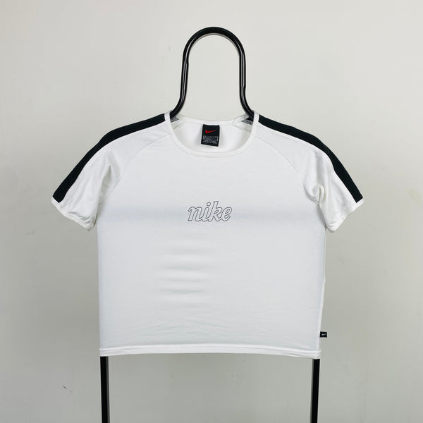 Vintage Nike Crop T-Shirt White Medium