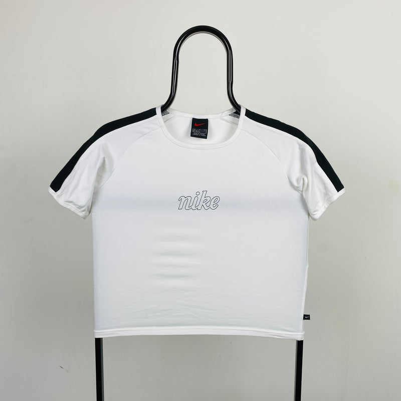 Vintage Nike Crop T-Shirt White Medium