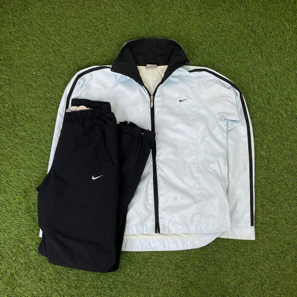 Vintage Nike Tracksuit Jacket + Joggers Set Baby Blue XS