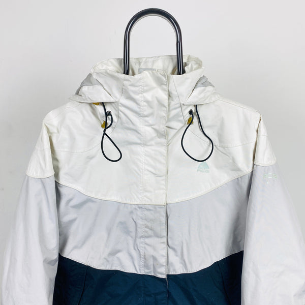 Vintage Nike ACG Waterproof Coat Jacket White Medium