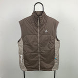 Vintage Nike ACG Puffer Gilet Jacket Brown Medium