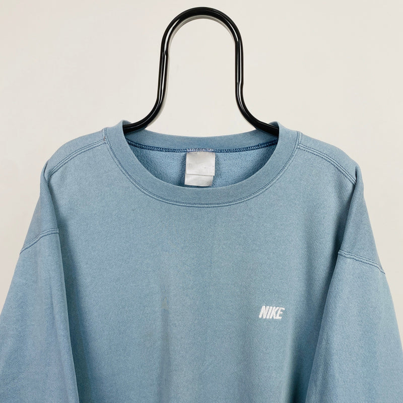 Vintage Nike Heavyweight Sweatshirt Blue XXL