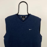 Vintage Nike Sweater Vest Sweatshirt Blue Large