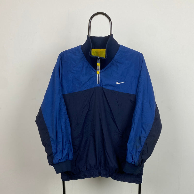 Vintage Nike Reversible 1/4 Zip Windbreaker Jacket Blue Large