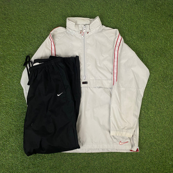 Vintage Nike Tracksuit Set Jacket + Joggers Grey XL