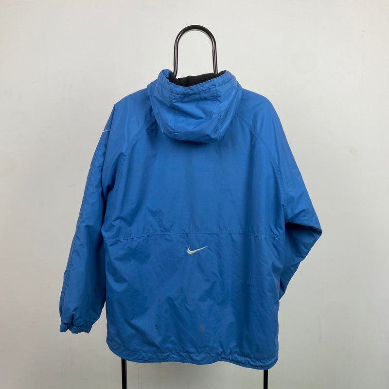 Vintage Nike Fleece Waterproof Coat Jacket Blue Small