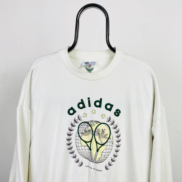 Vintage Adidas Sweatshirt White Large